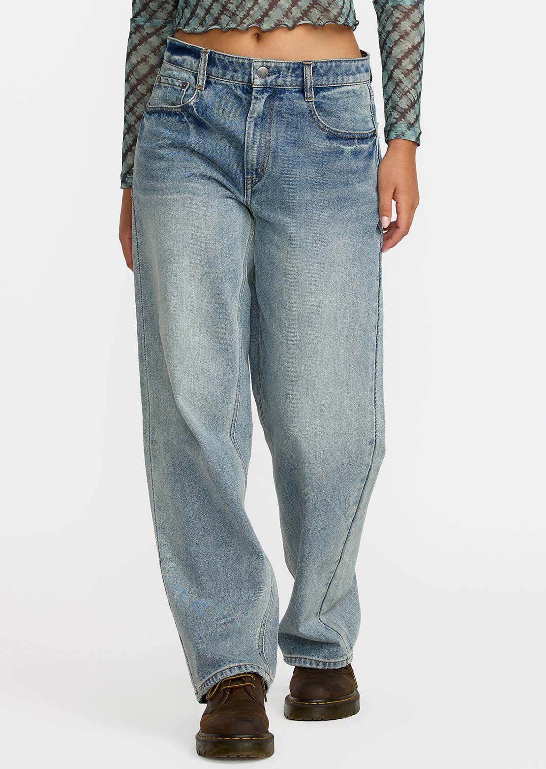 RVCA Women's Coco II Denim Pant Light Vintage Indigo