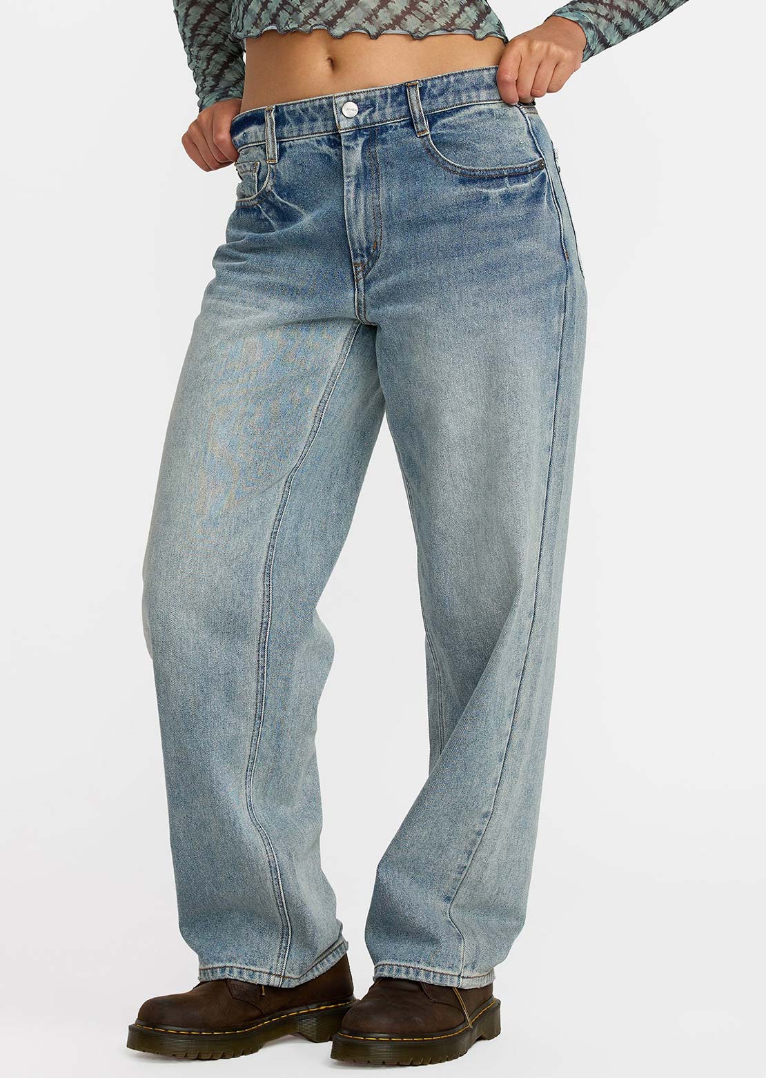 RVCA Women's Coco II Denim Pant Light Vintage Indigo