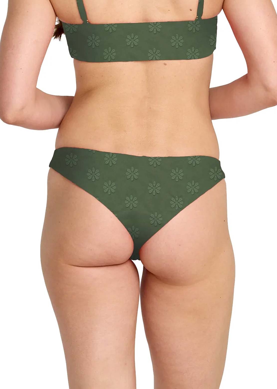 RVCA Women's Daisies Cheeky Bikini Bottom Olive