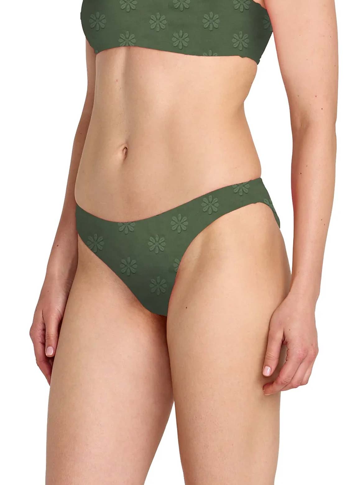 RVCA Women's Daisies Cheeky Bikini Bottom Olive