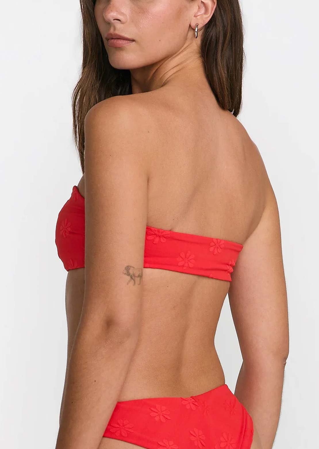 RVCA Women's Daisies Tube Bandeau Bikini Top Flamingo