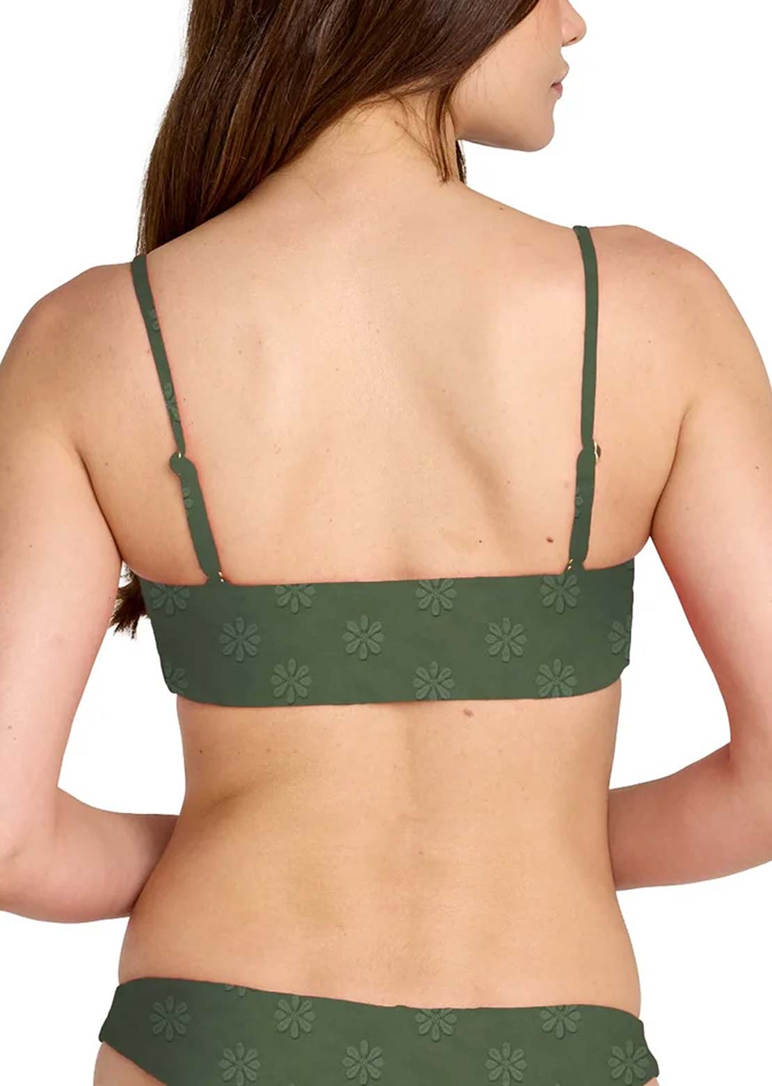 RVCA Women's Daisies Tube Bandeau Bikini Top Olive