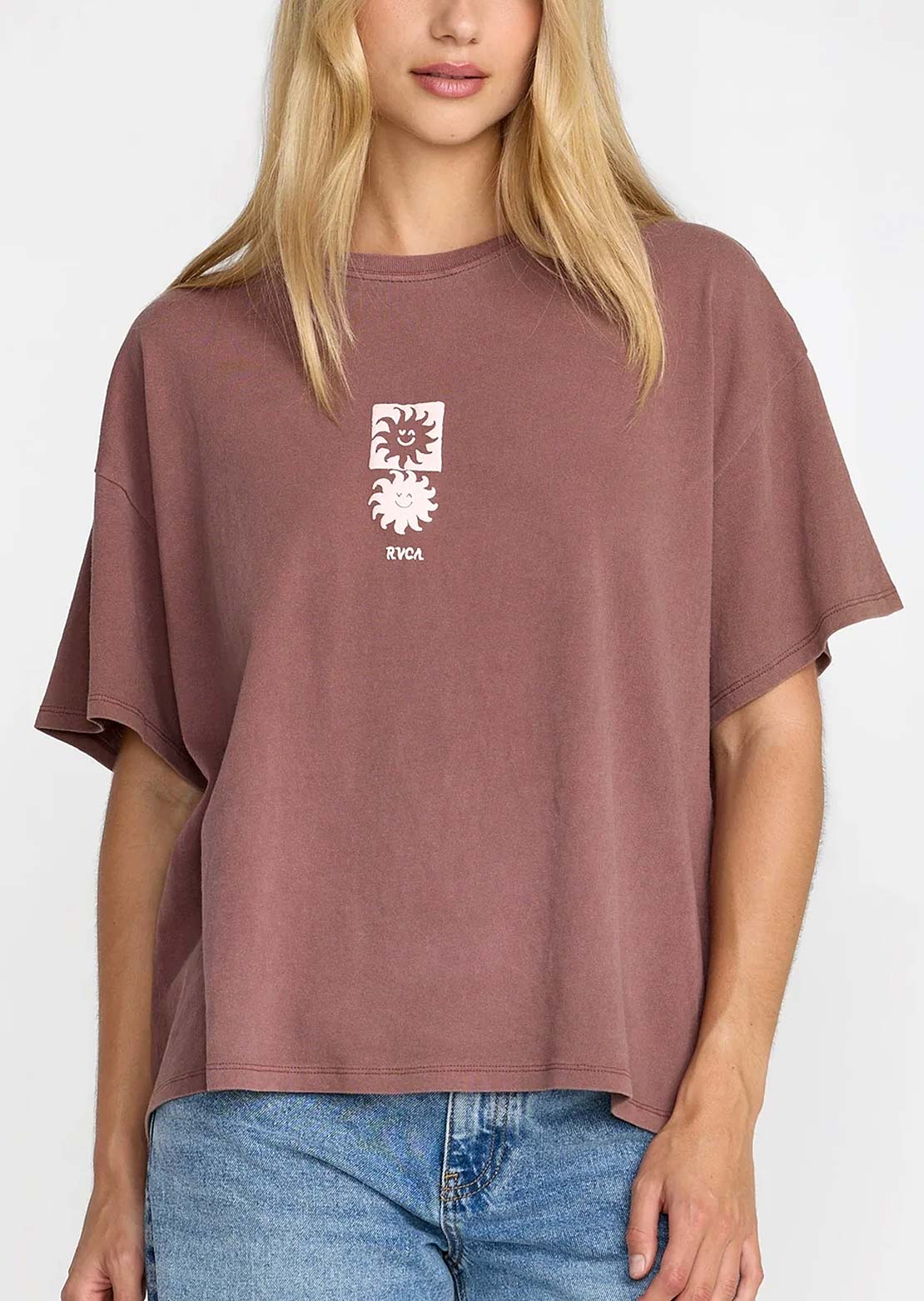 RVCA Women's Move On BF T-Shirt Terra Brown