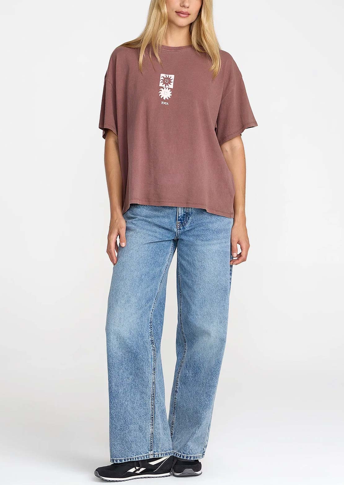 RVCA Women's Move On BF T-Shirt Terra Brown