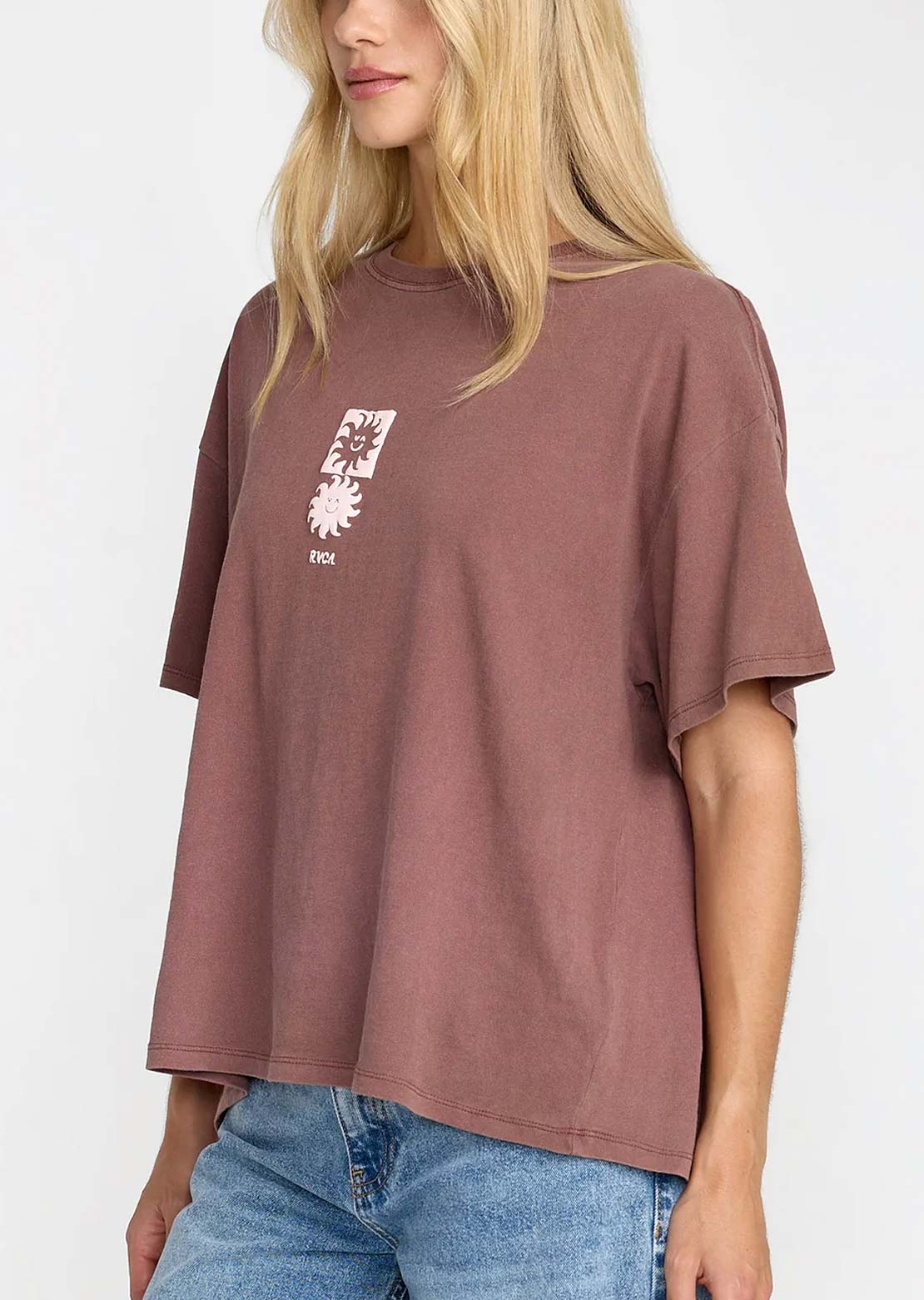 RVCA Women's Move On BF T-Shirt Terra Brown