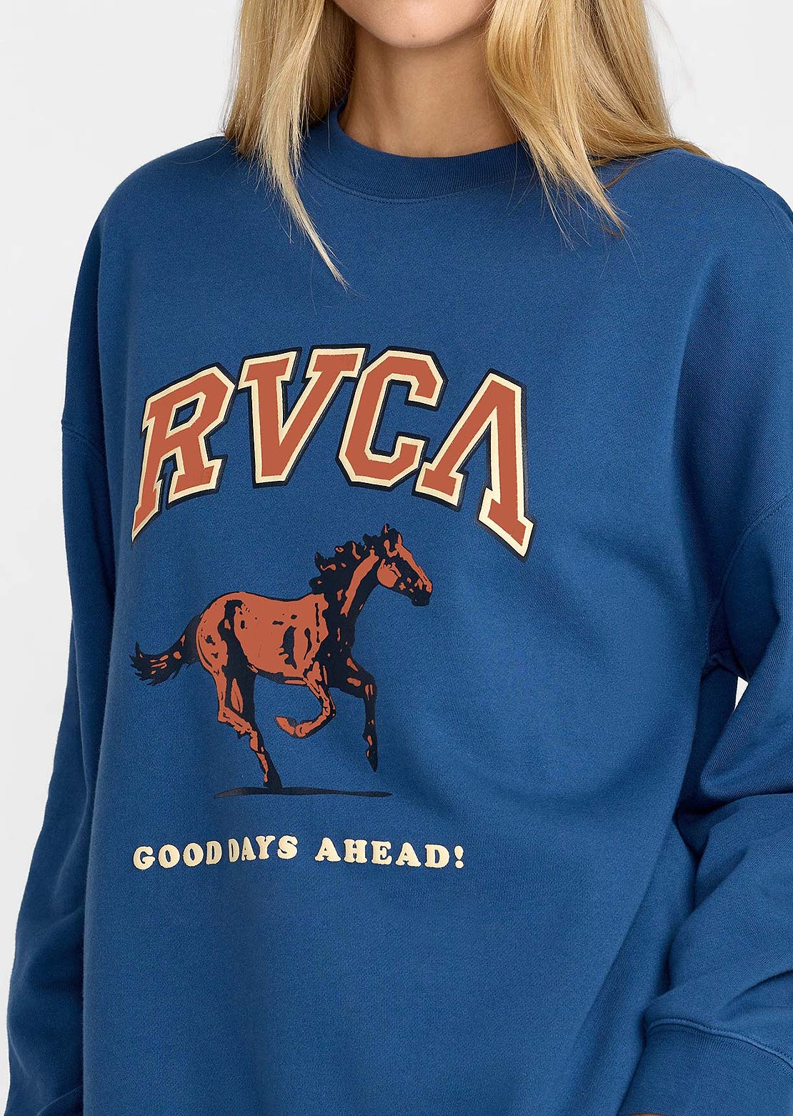 RVCA Women's Neat Pullover Sweater Ensign Blue