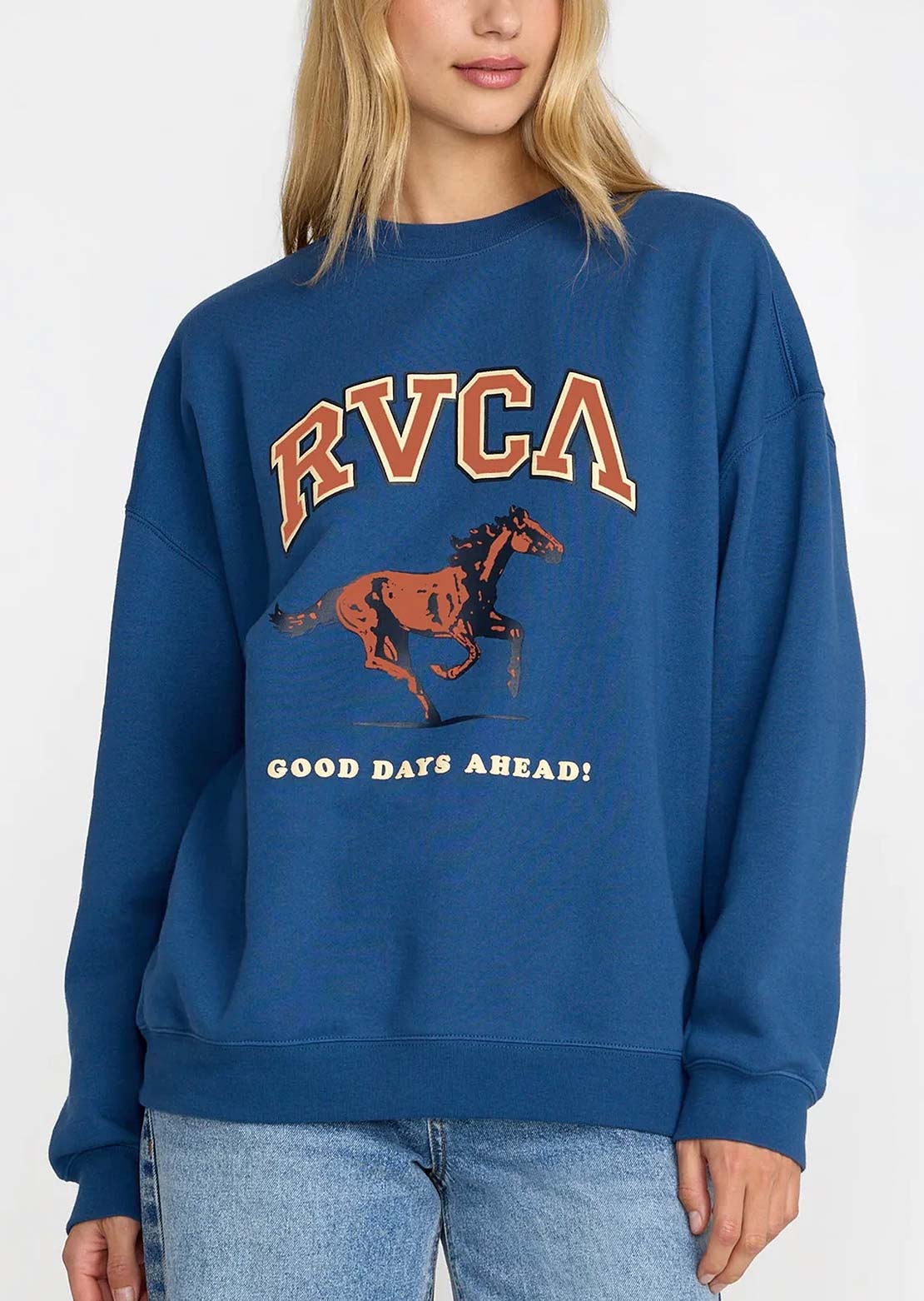 RVCA Women's Neat Pullover Sweater Ensign Blue