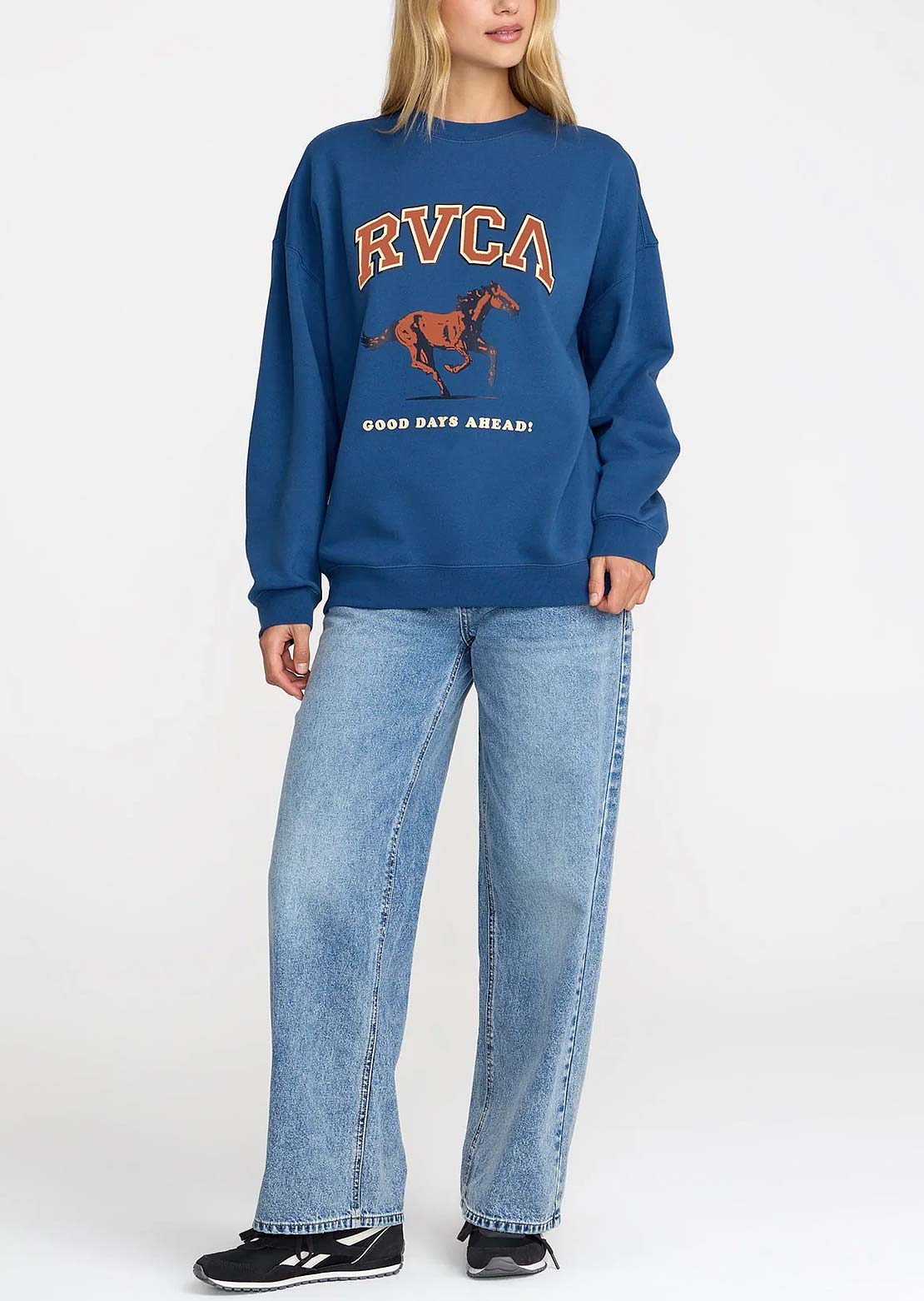 RVCA Women's Neat Pullover Sweater Ensign Blue
