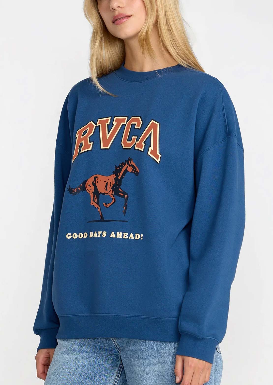 RVCA Women's Neat Pullover Sweater Ensign Blue