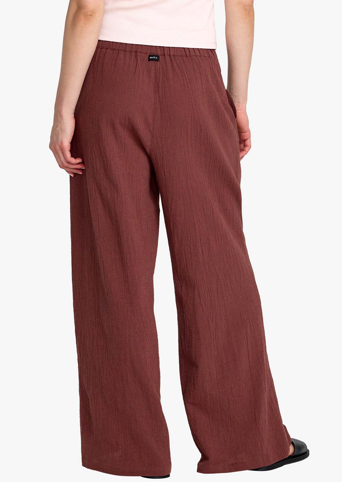 RVCA Women's New Yume Wide Cotton Pants Terra Brown