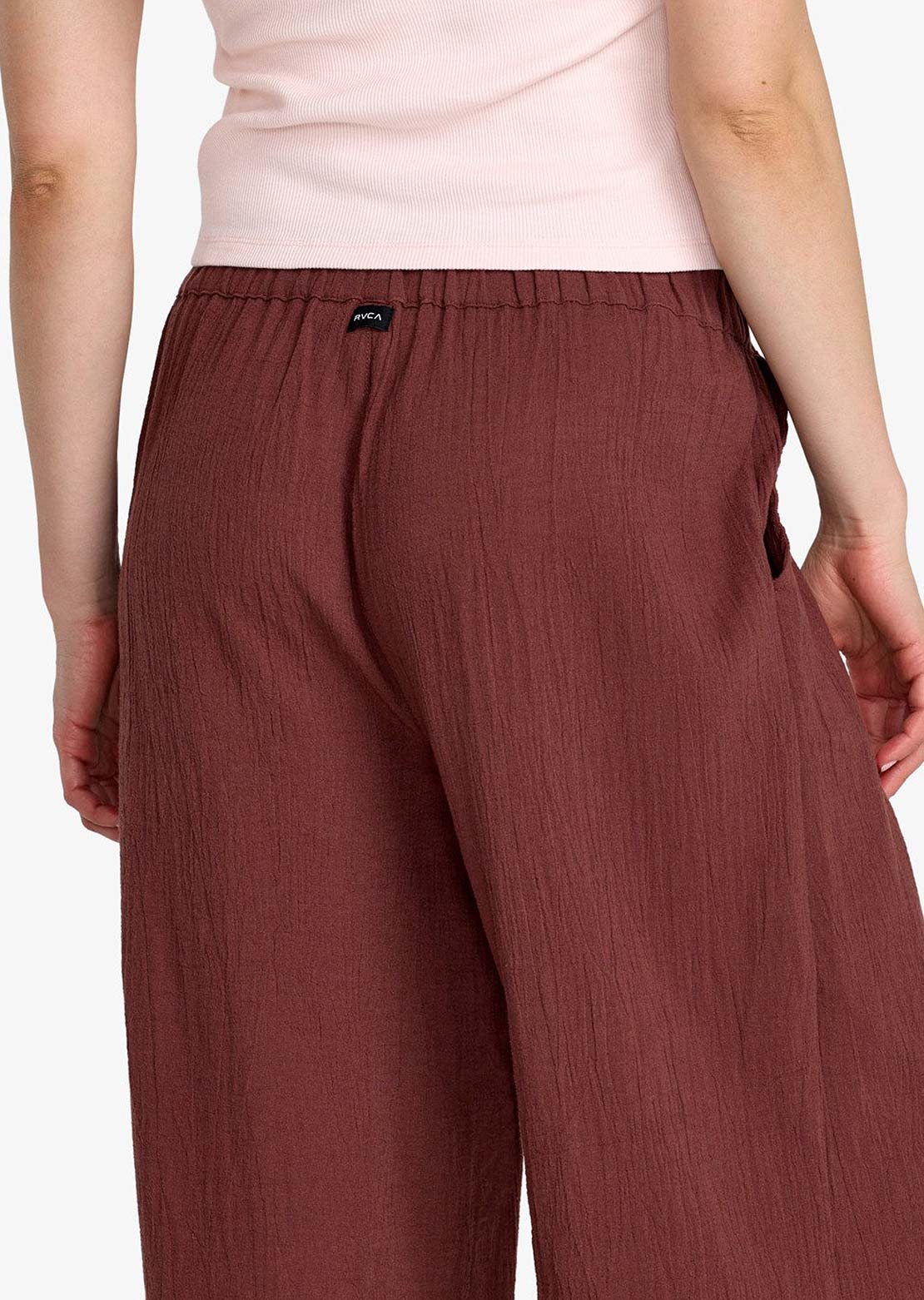 RVCA Women's New Yume Wide Cotton Pants Terra Brown