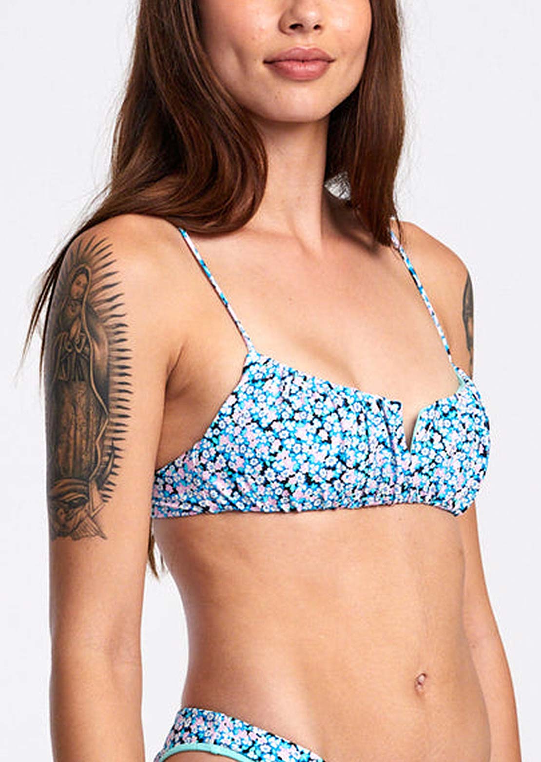 RVCA Women's Sprinkles V-Wire Bralette Black Floral