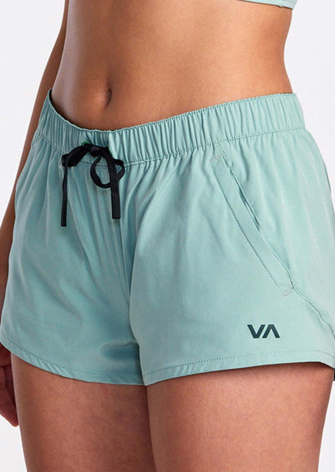 RVCA Women's VA Essential Low-Rise Yogger Shorts Green Haze