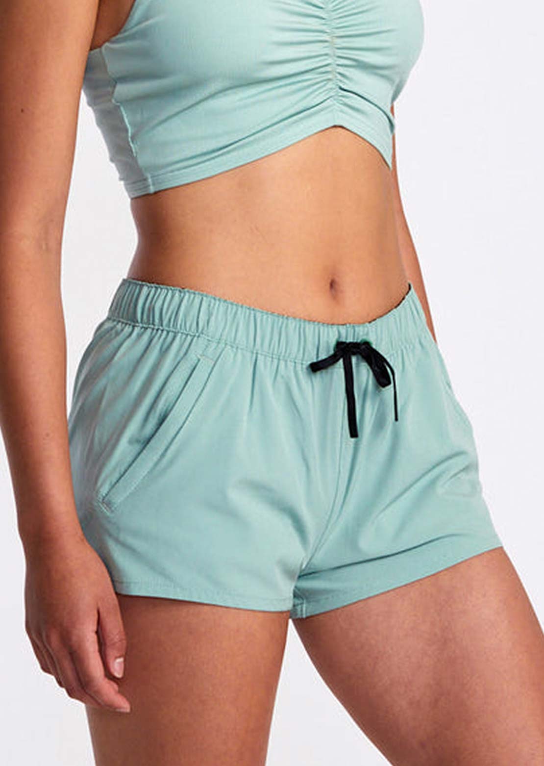 RVCA Women's VA Essential Low-Rise Yogger Shorts Green Haze