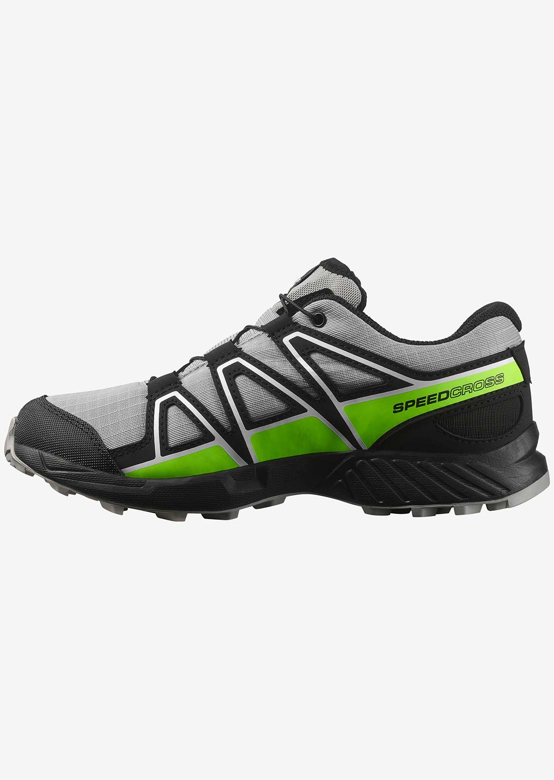 Salomon Junior Speedcross Waterproof Shoes Alloy/Black/Green Gecko