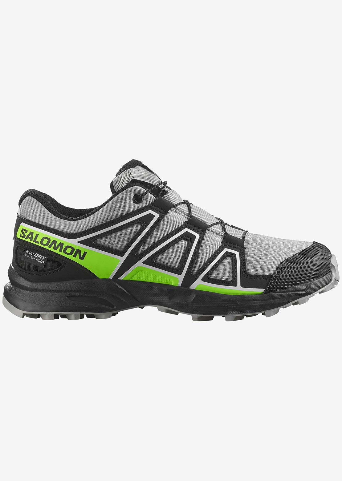 Salomon Junior Speedcross Waterproof Shoes Alloy/Black/Green Gecko