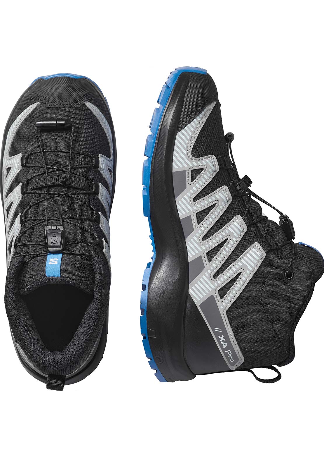 Salomon Junior XA Pro V8 Mid Waterproof Shoes Black/Monument/French Blue