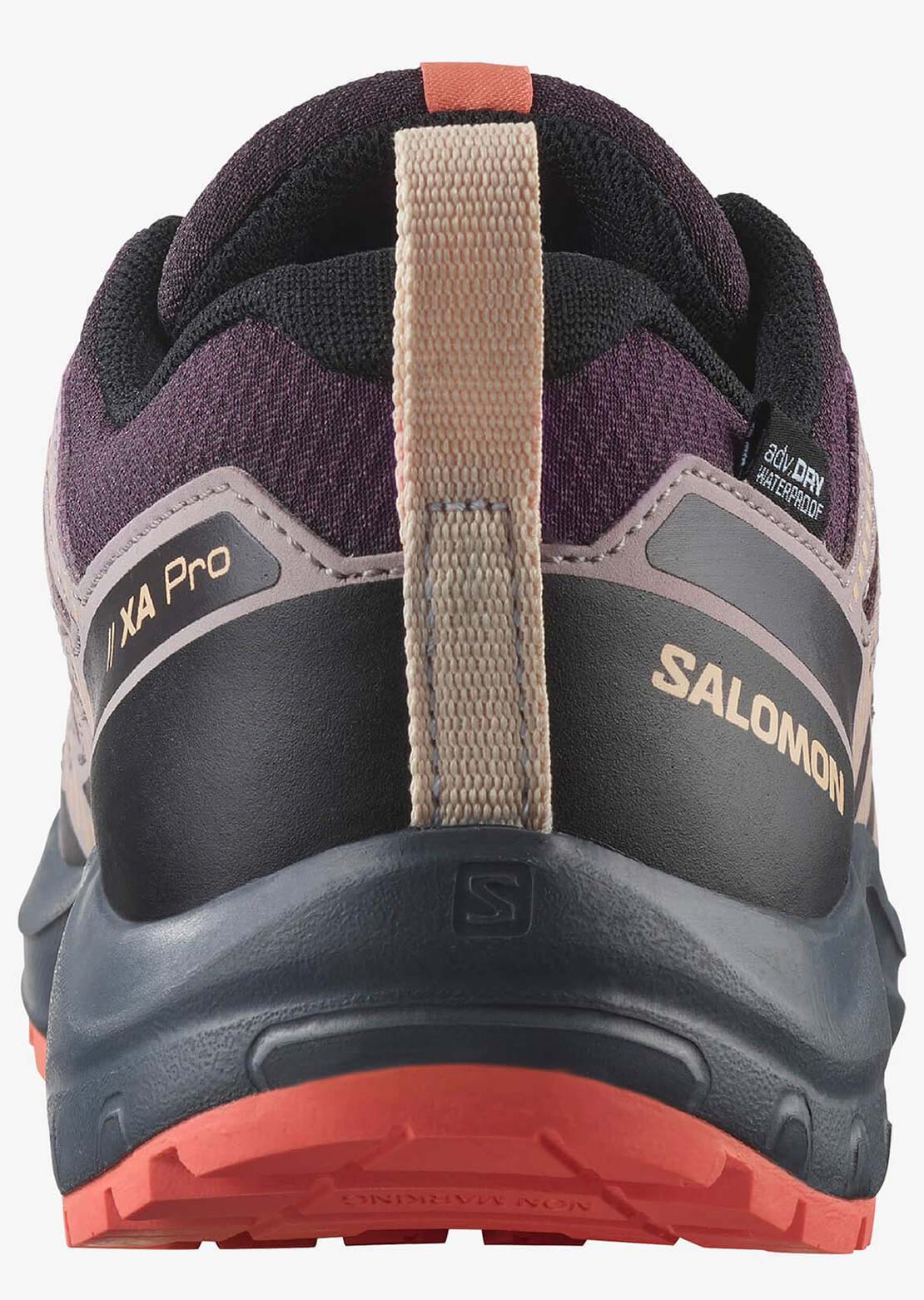 Salomon Junior XA Pro V8 Waterproof Shoes Plum Kitten/Turbulence/Fusion Coral