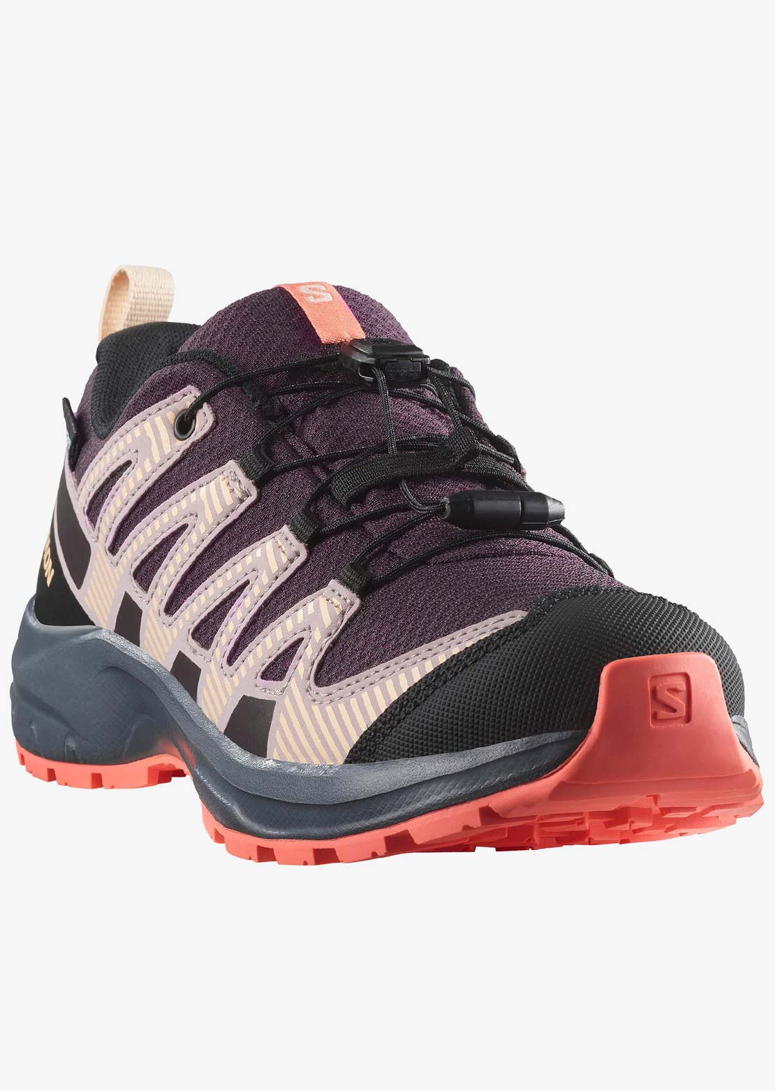 Salomon Junior XA Pro V8 Waterproof Shoes Plum Kitten/Turbulence/Fusion Coral