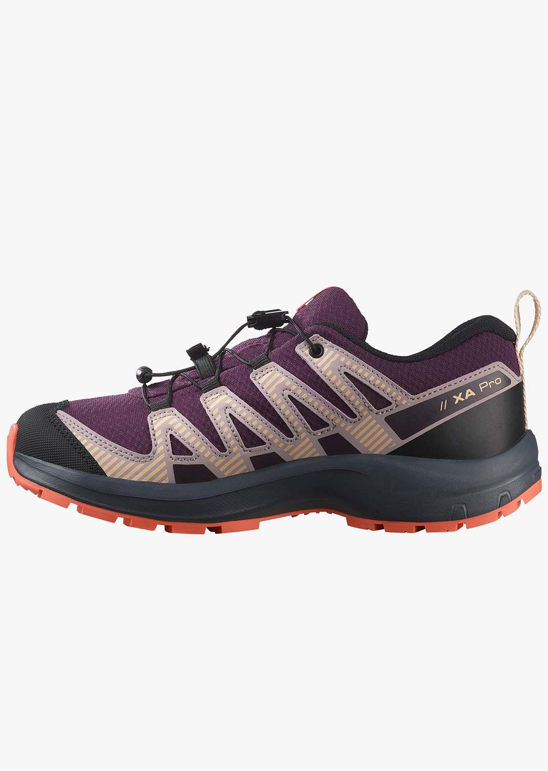 Salomon Junior XA Pro V8 Waterproof Shoes Plum Kitten/Turbulence/Fusion Coral