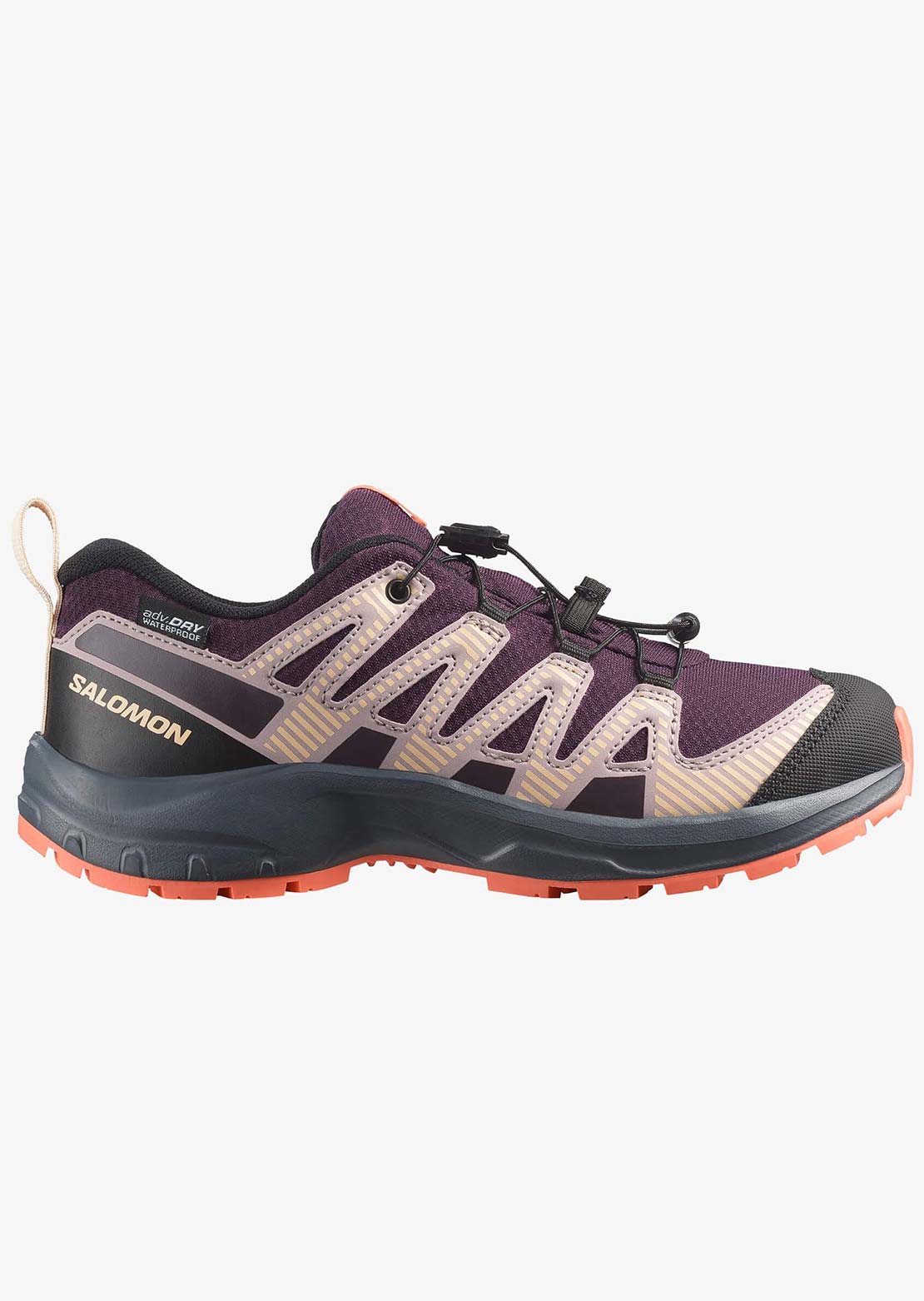 Salomon Junior XA Pro V8 Waterproof Shoes Plum Kitten/Turbulence/Fusion Coral
