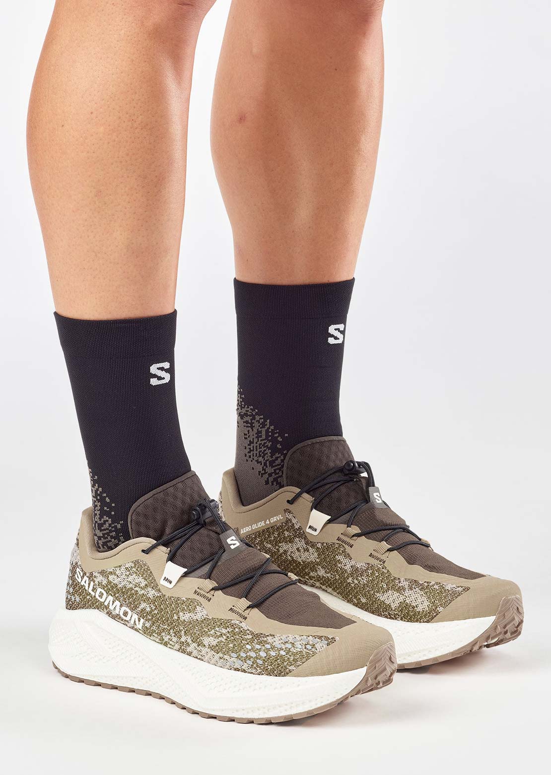 Salomon Men's Aero Glide 4 Gravel Running Shoes Safari/Vanilla Ice/Earth/Brown