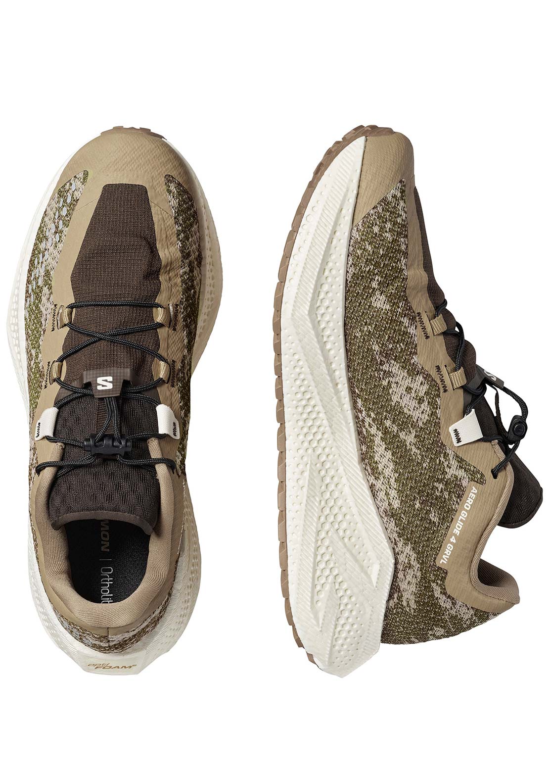 Salomon Men's Aero Glide 4 Gravel Running Shoes Safari/Vanilla Ice/Earth/Brown