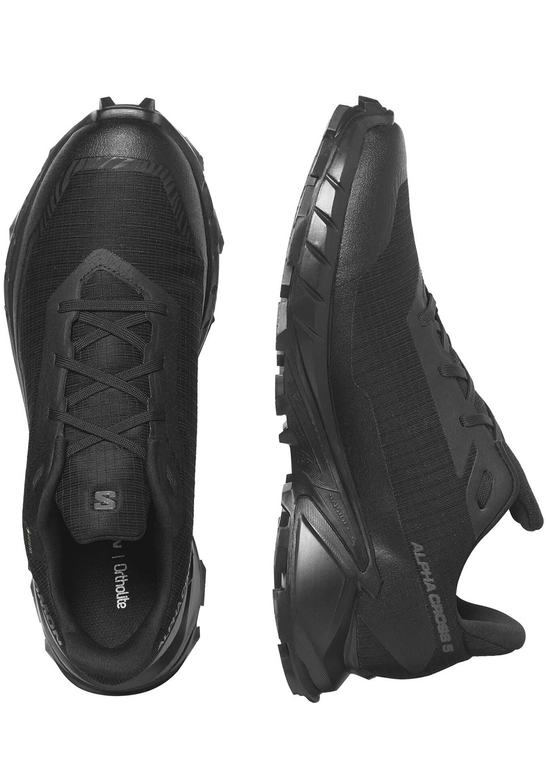 Salomon Men's Alphacross 5 GTX Shoes Black/Black/Ebony