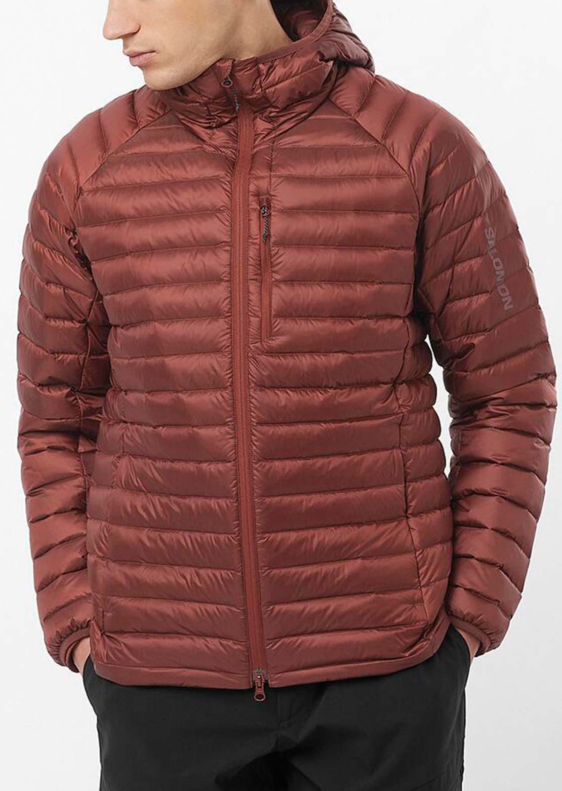 Salomon Men's Elixir Micro Down Hooded Jacket Rum Raisin