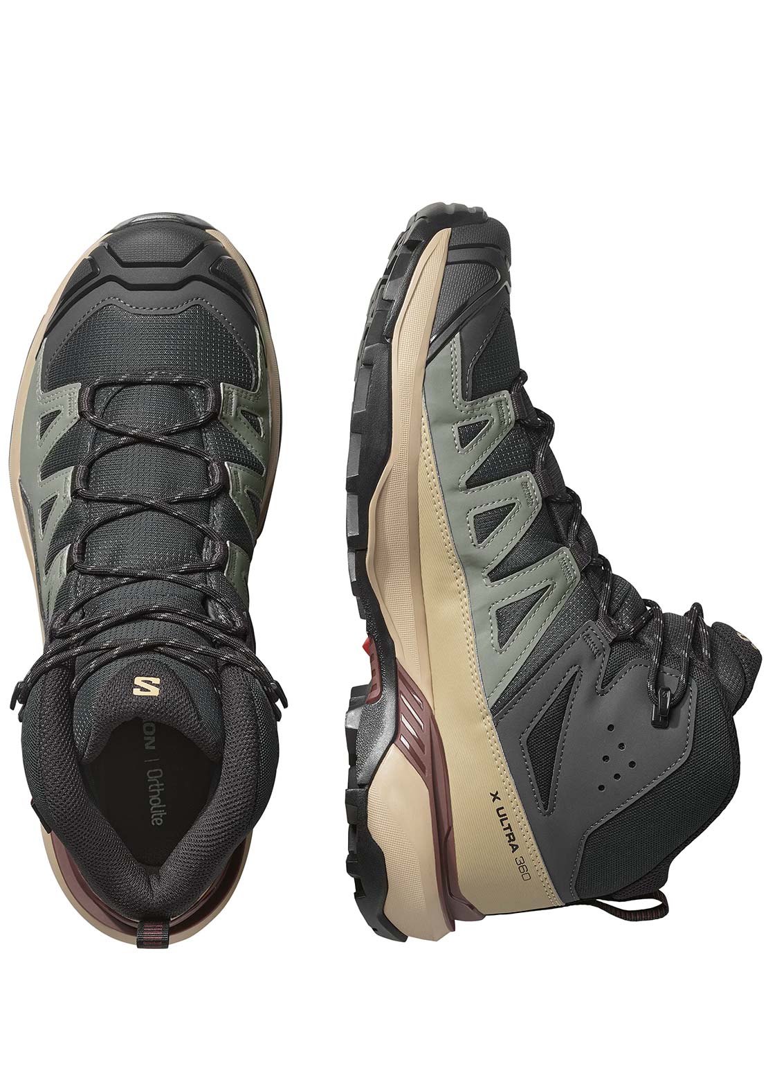 Salomon Men's X Ultra 360 Mid GTX Hiking Shoes Phantom Desert/Tan Rum/Raisin