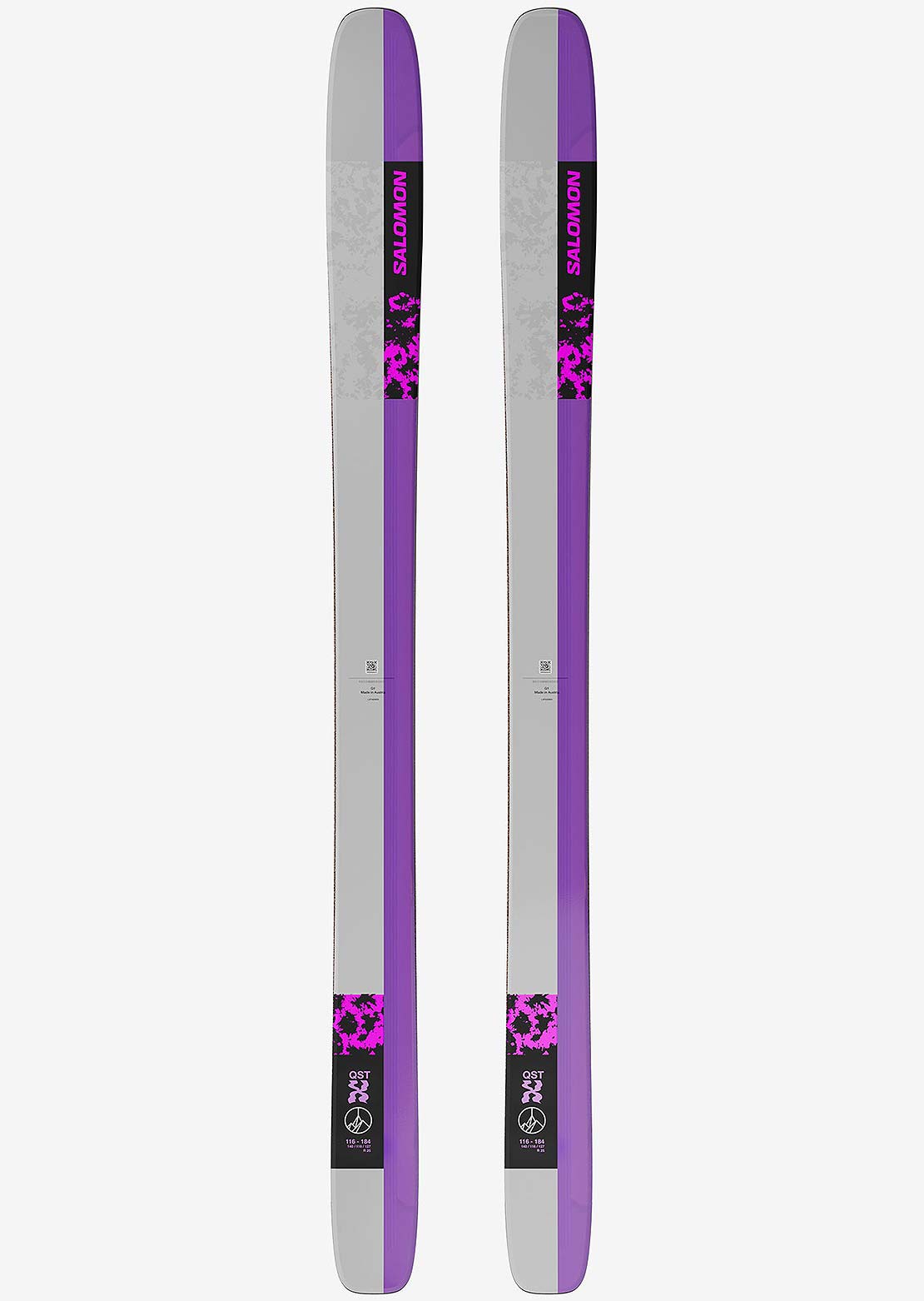 Salomon Unisex QST X Freeride Skis Black/Shocking Pink/Lunar Rock