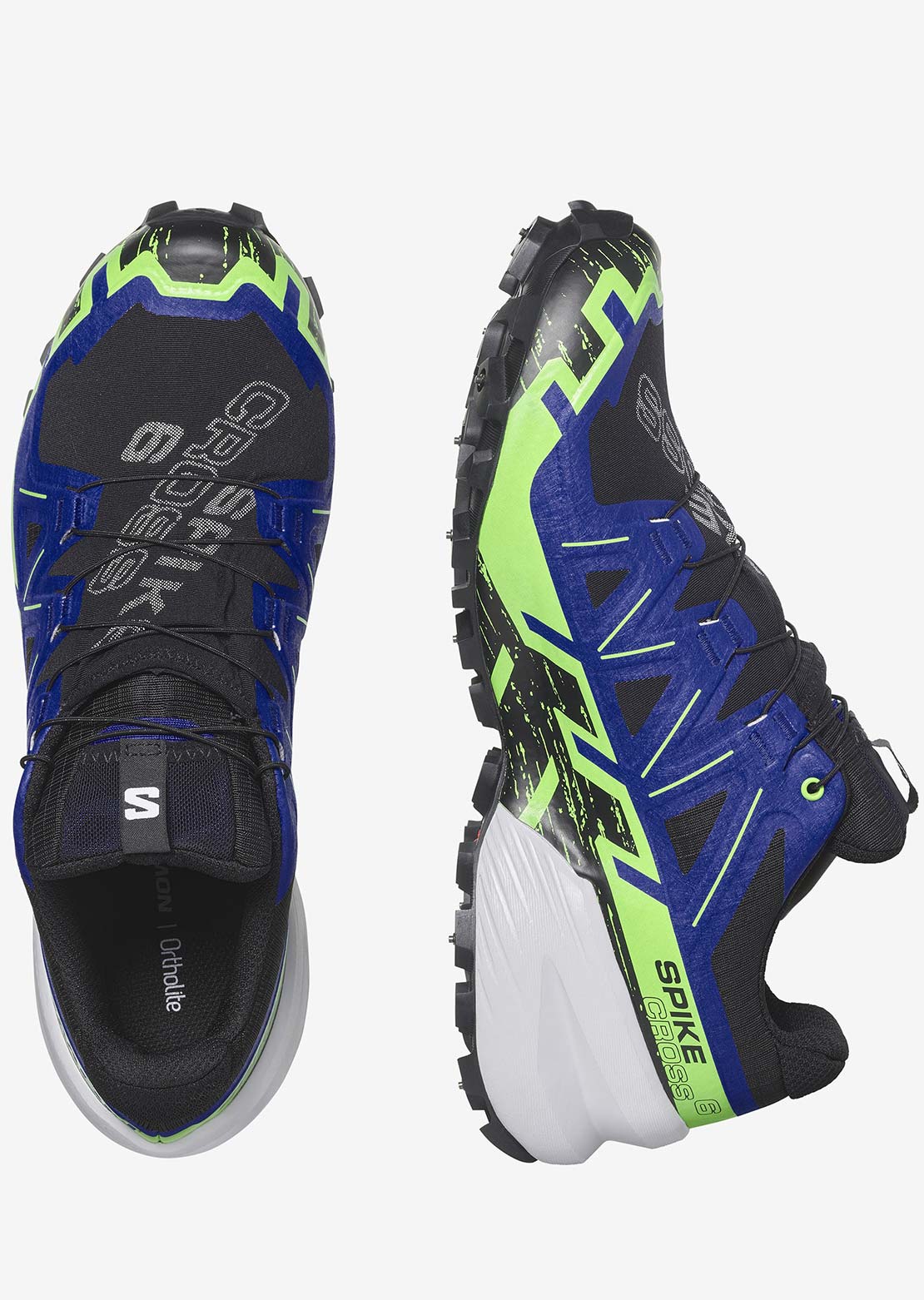 Salomon Unisex Spikecross 6 GTX Shoes Black/Surf The Web/Green Gecko
