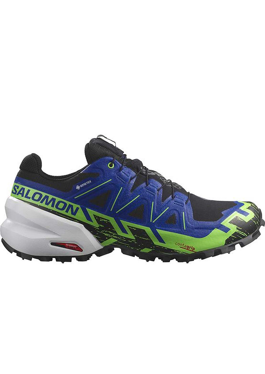 Salomon Unisex Spikecross 6 GTX Shoes Black/Surf The Web/Green Gecko