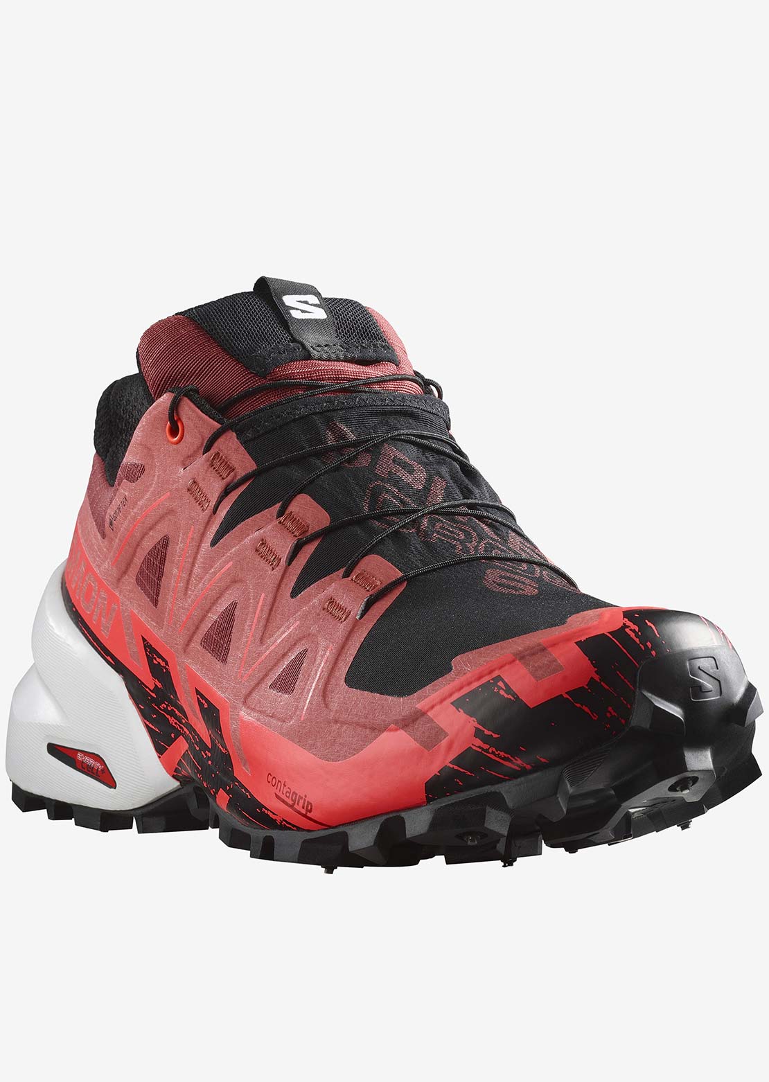 Salomon Unisex Spikecross 6 GTX Shoes Cow Hide/Black/Fiery Coral