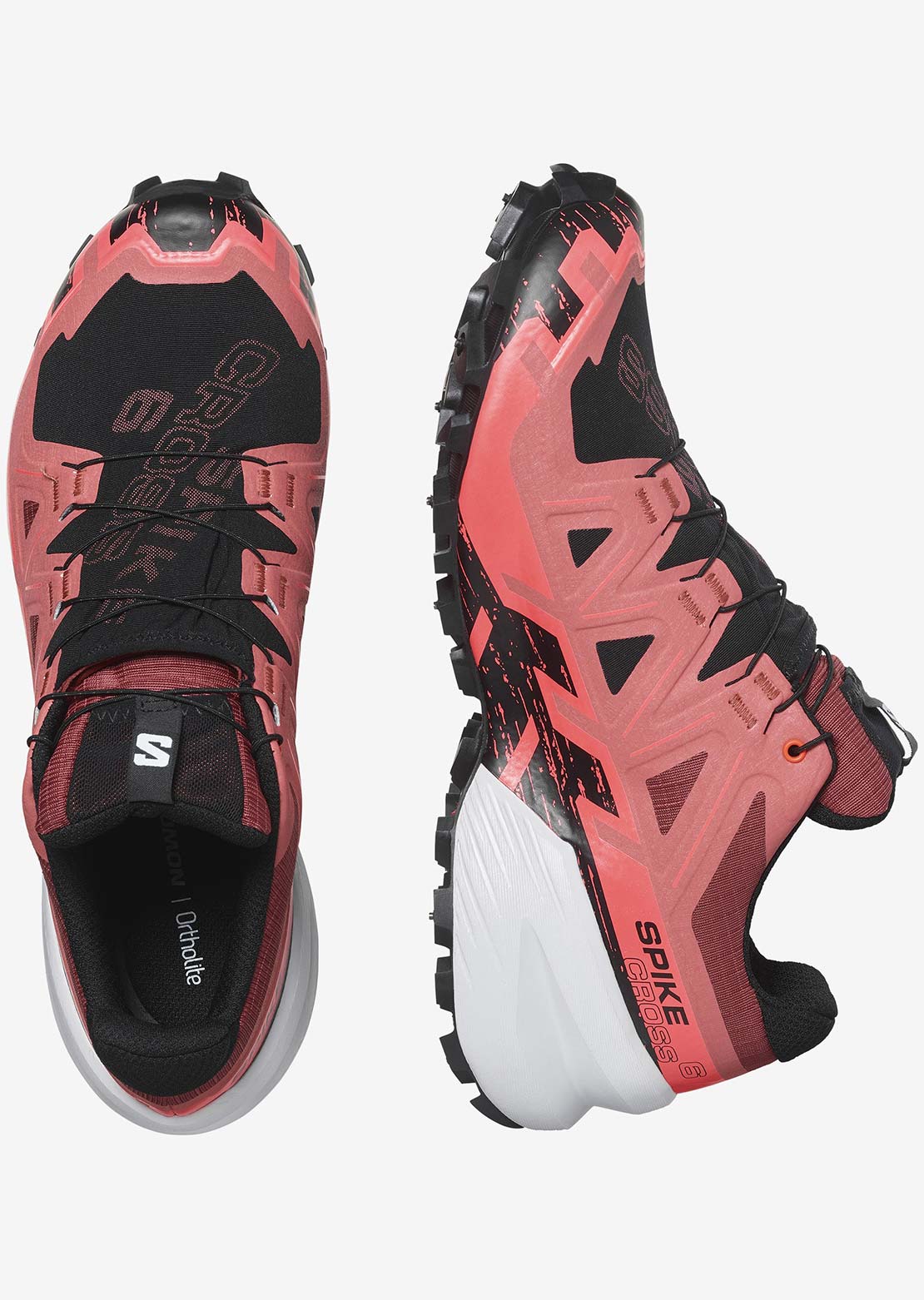Salomon Unisex Spikecross 6 GTX Shoes Cow Hide/Black/Fiery Coral