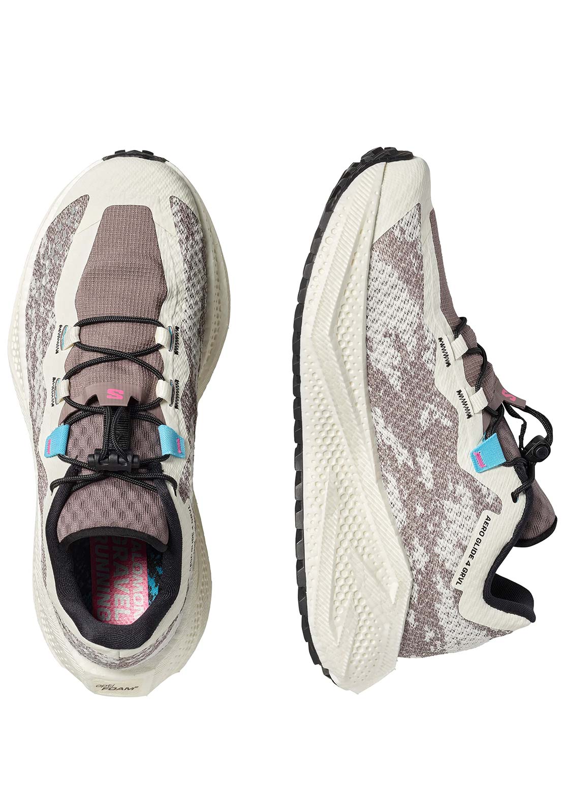 Salomon Women's Aero Glide 4 Gravel Running Shoes Vanilla Ice/Black/Iron