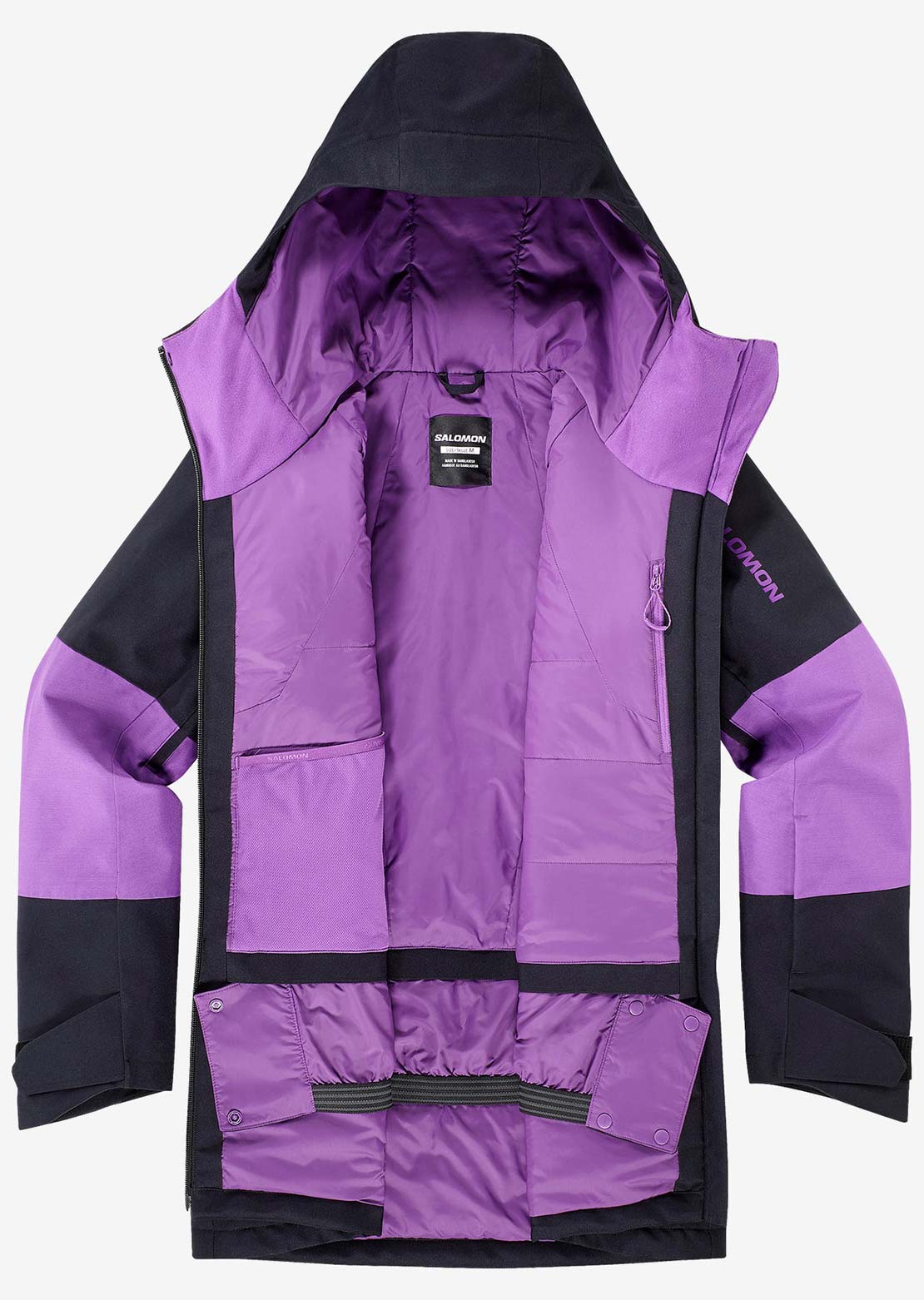 Salomon Women&#39;s Bashley Puff Jacket Deep Black/Royal Purple