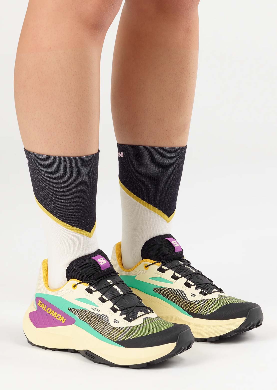 Salomon Women's Genesis Running Shoes Transparent Yellow/Black Willow