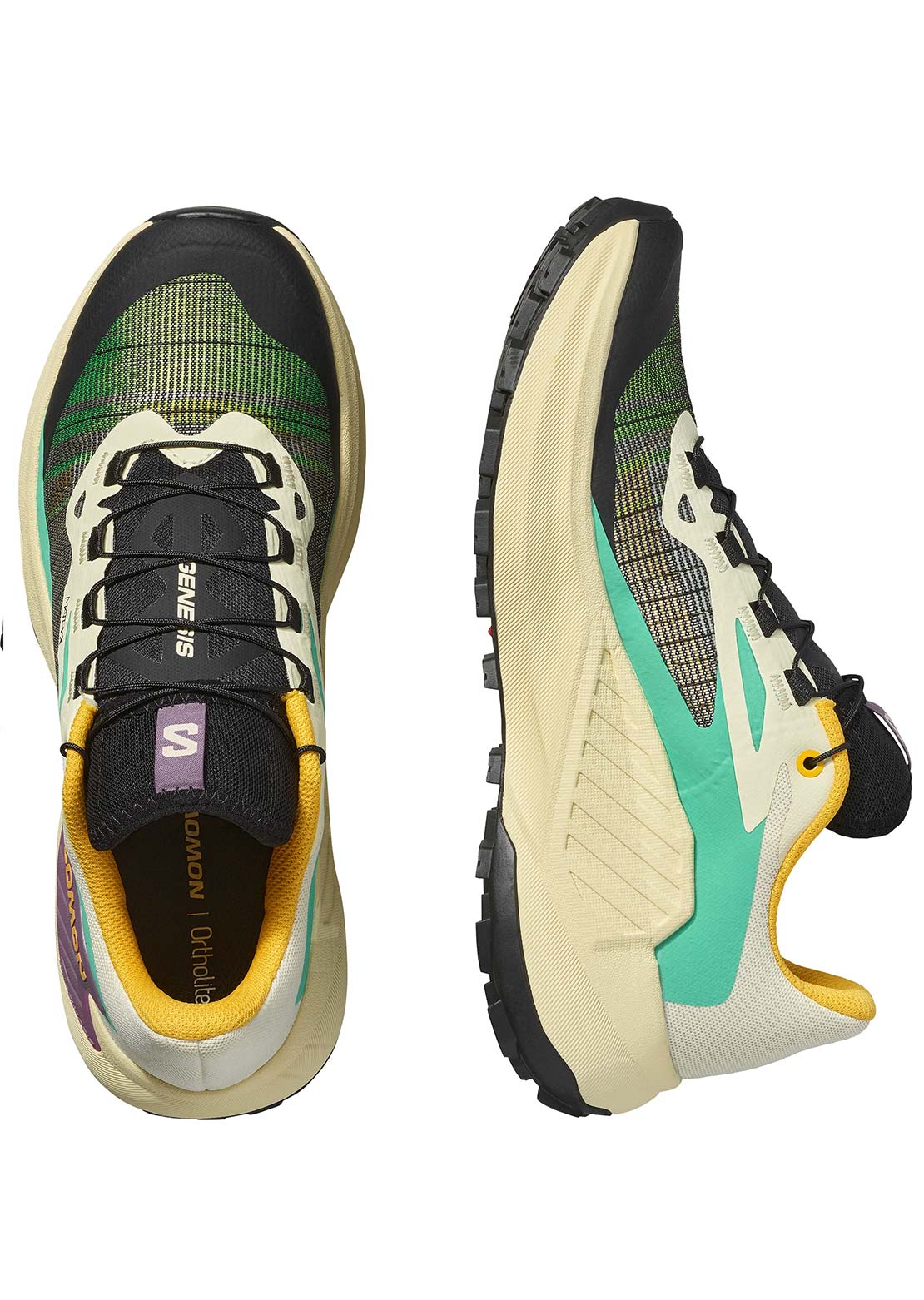 Salomon Women's Genesis Running Shoes Transparent Yellow/Black Willow