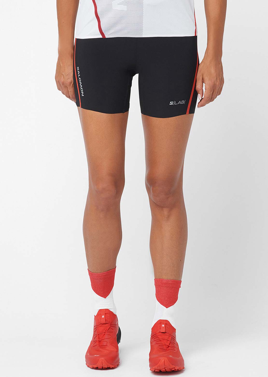 Salomon Women's S/Lab Speed Tight Shorts Deep Black/Fie