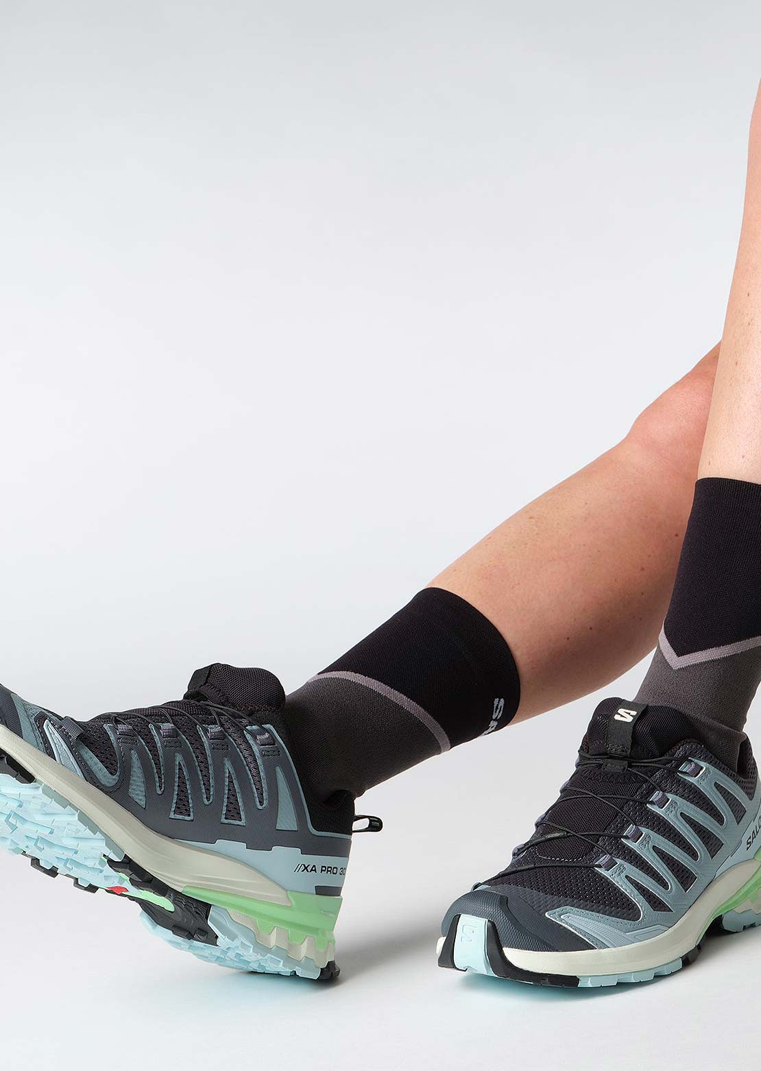 Salomon Women's Xa Pro 3d V9 Shoes Turbulence/Iced Aqua/Patina Green