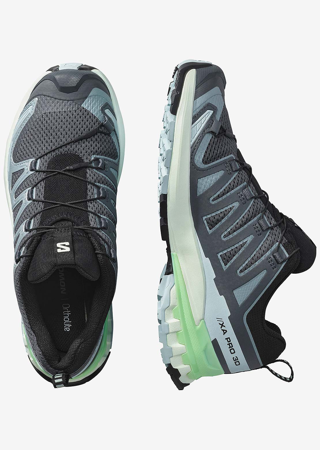 Salomon Women's Xa Pro 3d V9 Shoes Turbulence/Iced Aqua/Patina Green