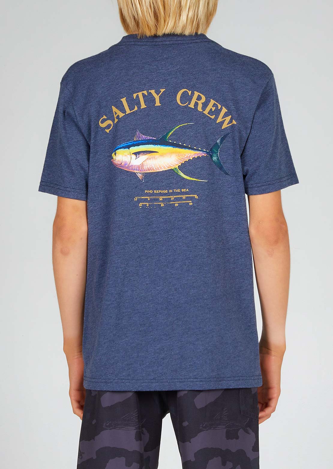 Salty Crew Junior Ahi Mount T-Shirt Navy Heather