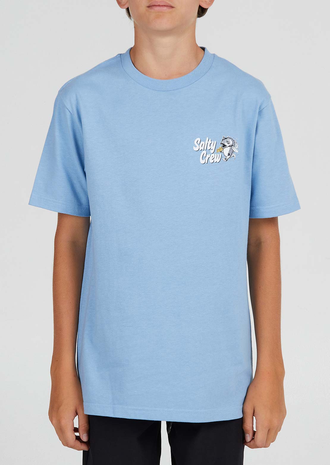 Salty Crew Junior Fish and Chips T-Shirt Marine Blue