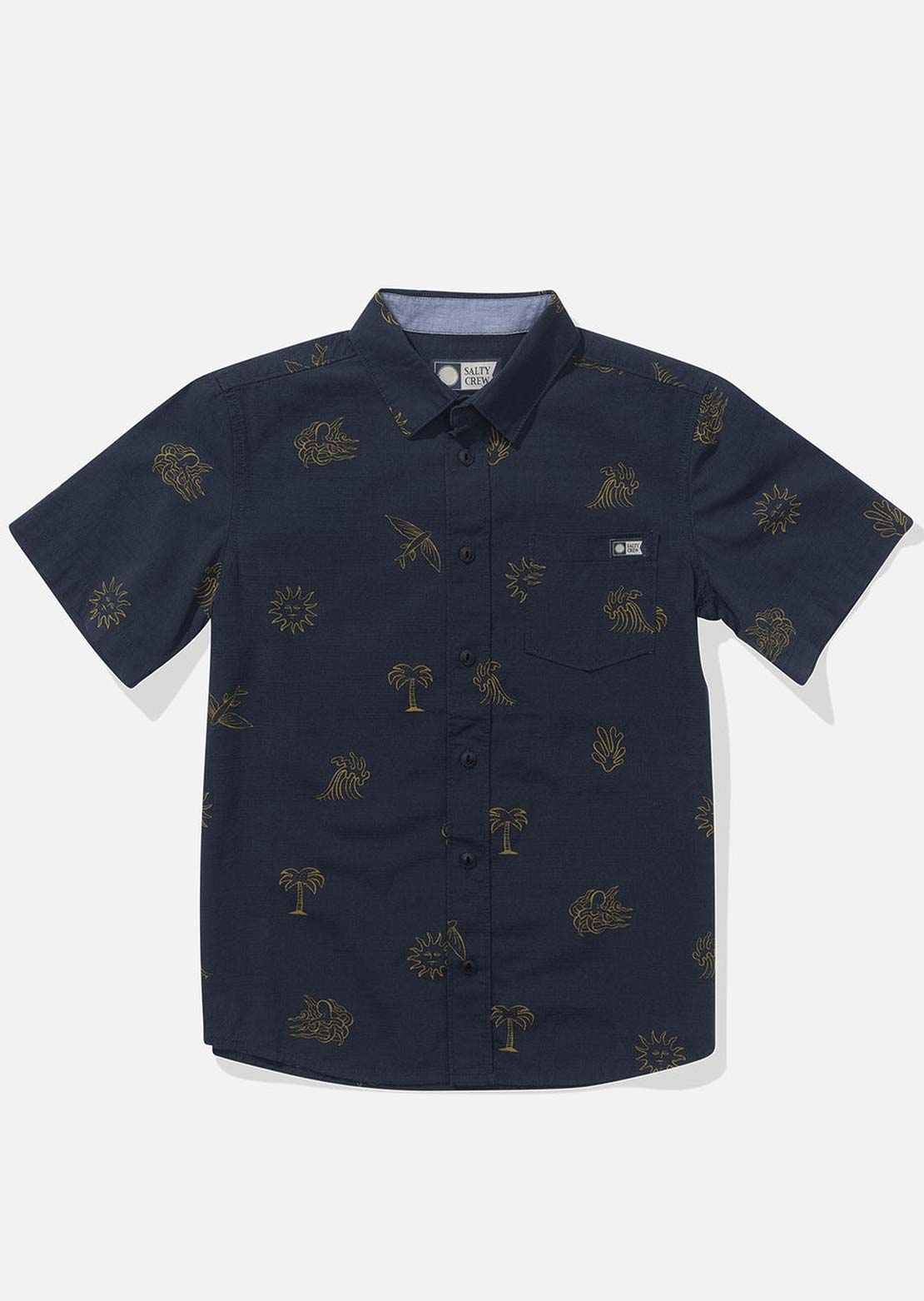 Salty Crew Junior Good Vibes Woven Button Up Shirt