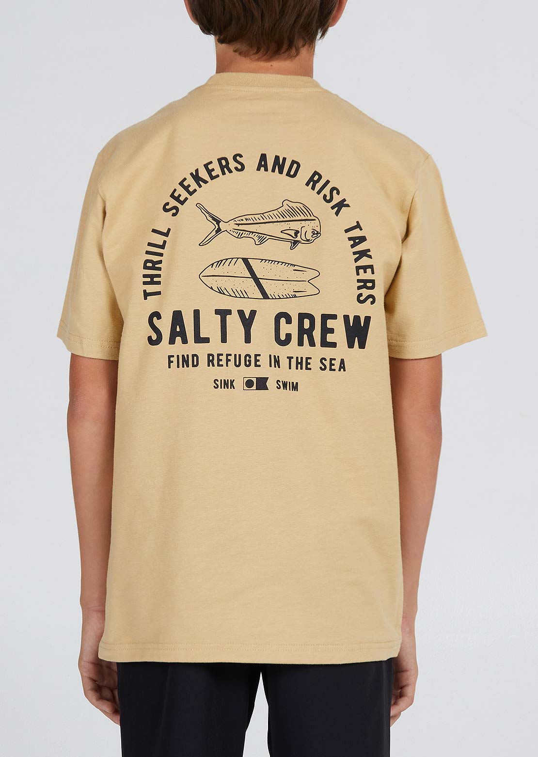 Salty Crew Junior Lateral Line T-Shirt Camel