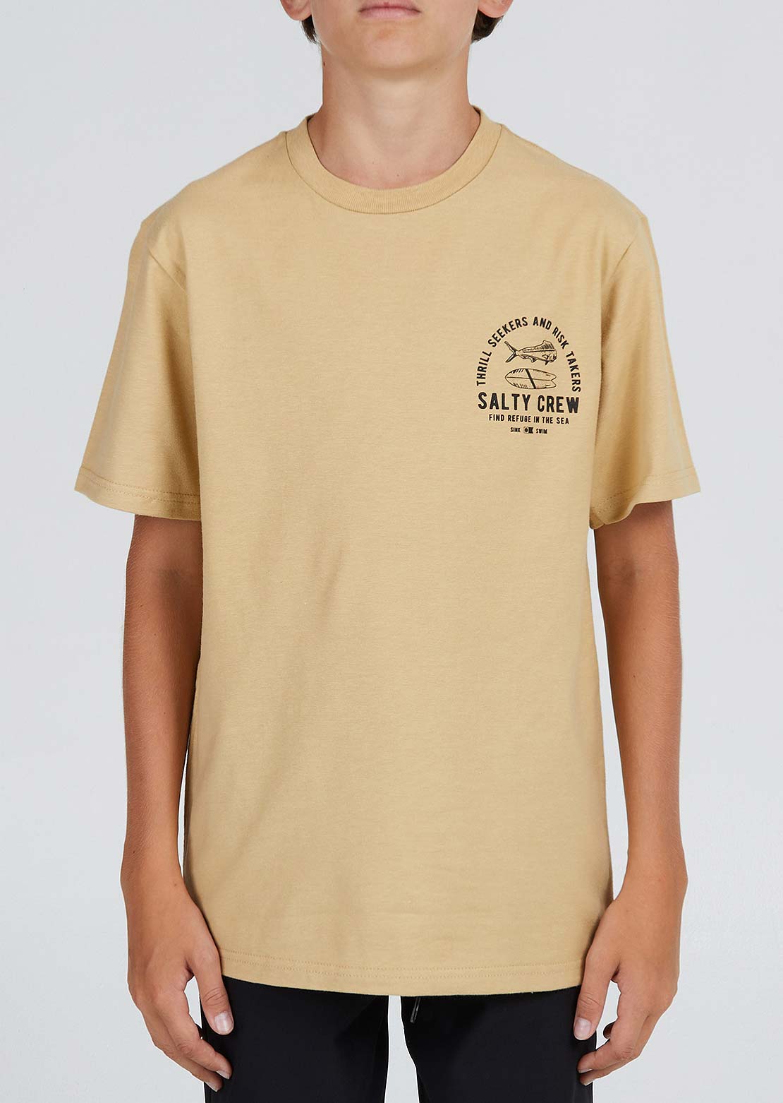Salty Crew Junior Lateral Line T-Shirt Camel