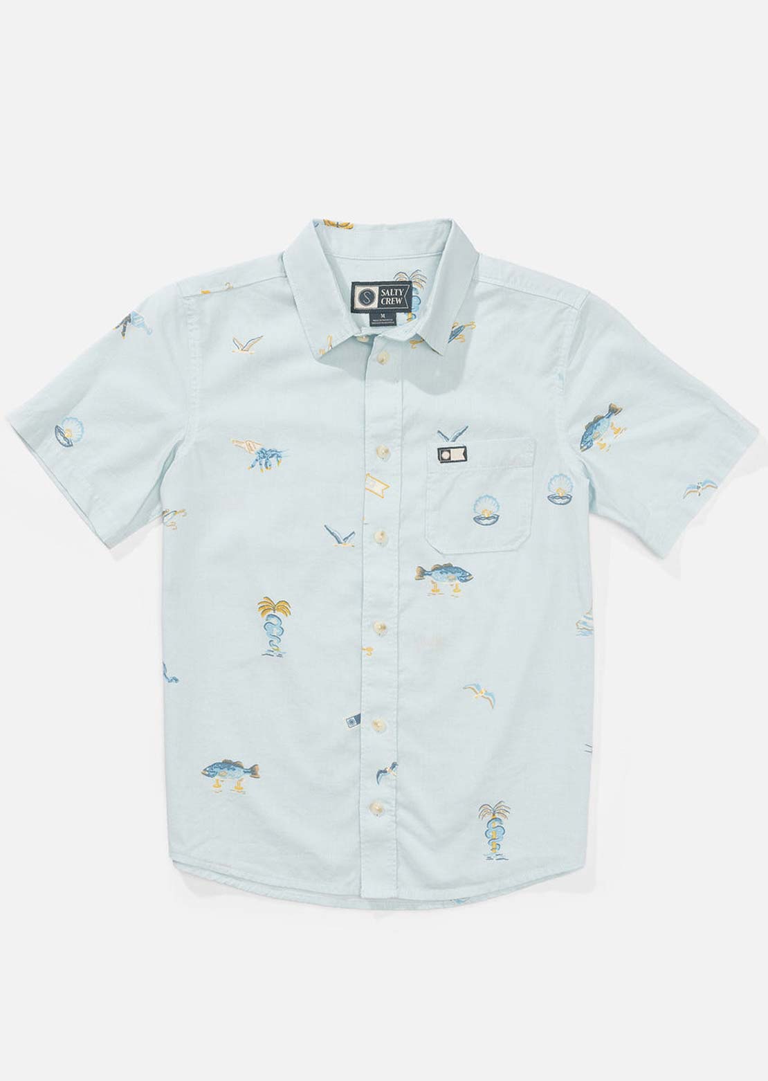 Salty Crew Junior Session Button Up Shirt Light Blue