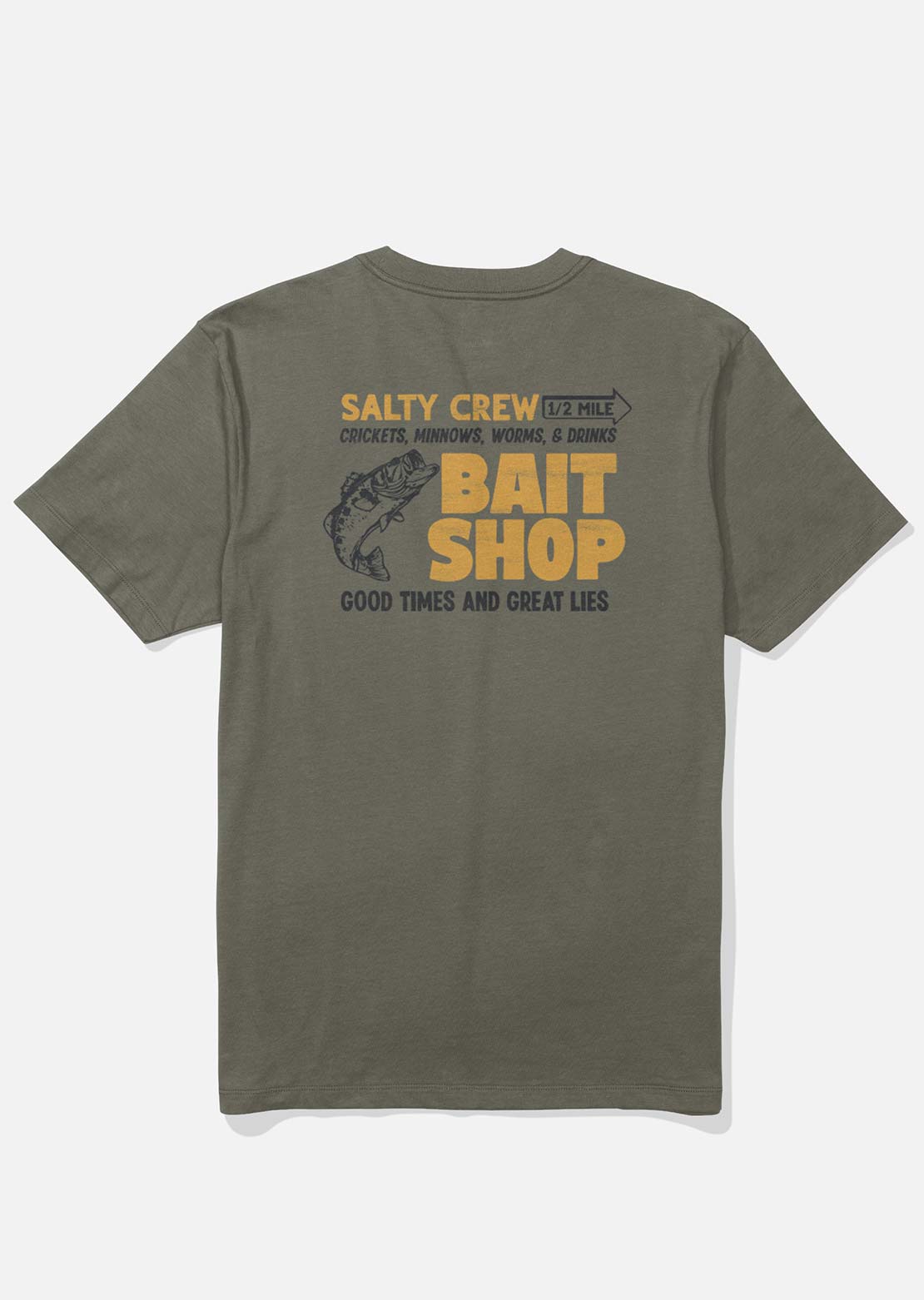 Salty Crew Men's Bait Shop T-Shirt Dusty Olive