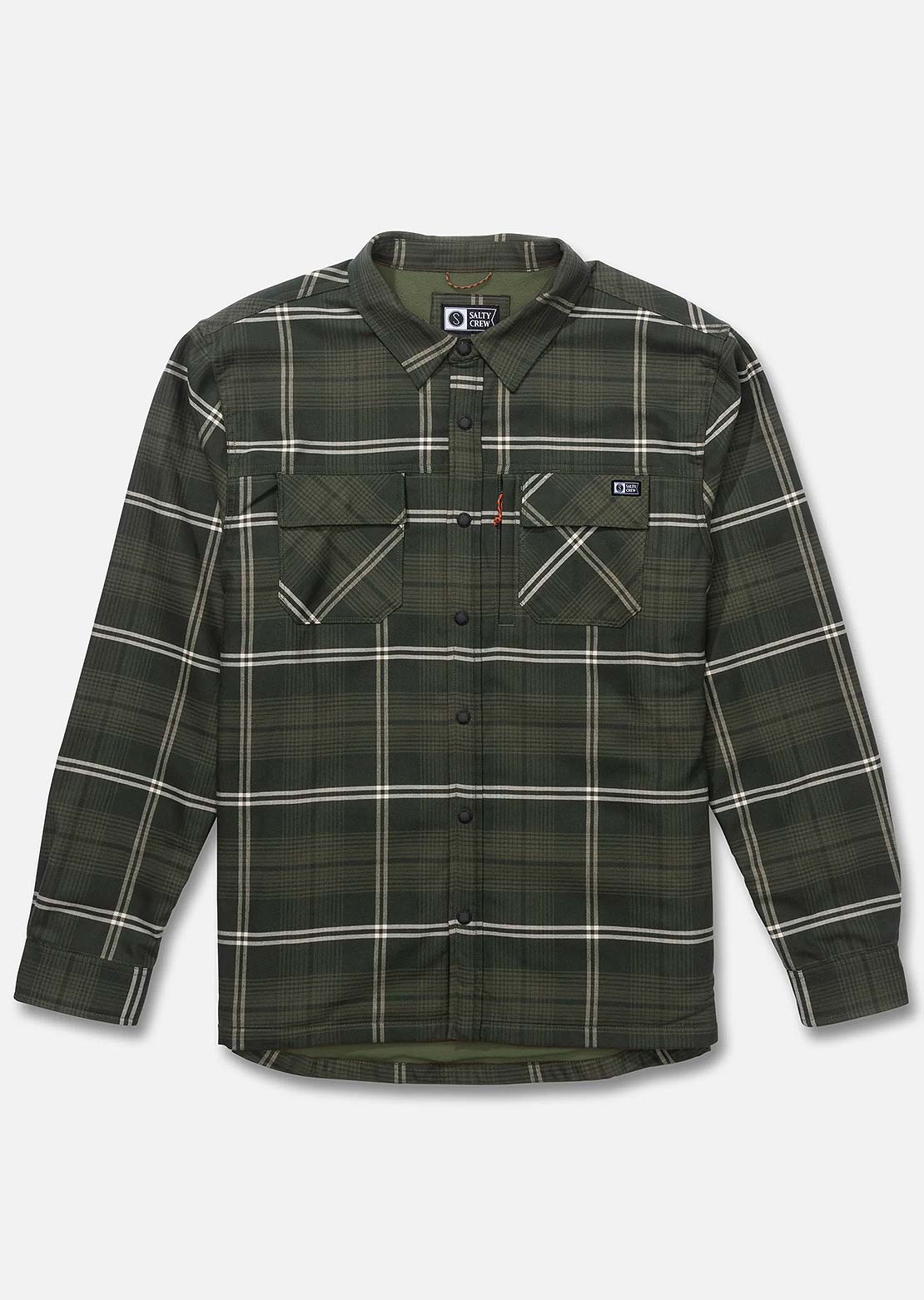 Salty Crew Men's Fathom Long Sleeve Tech Shacket Green